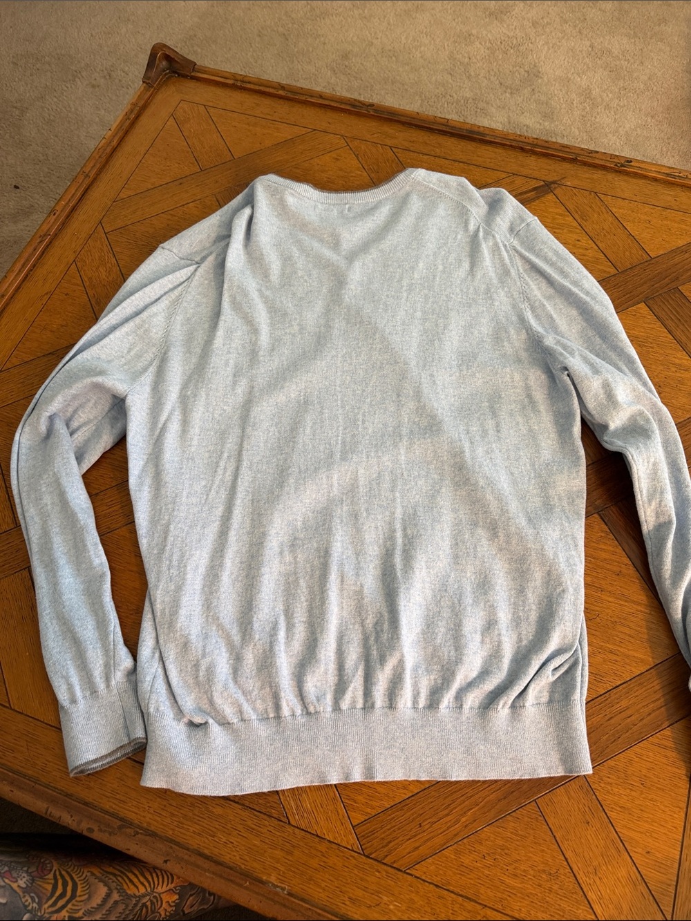 Mens Collars & Co Cotton & Cashmere Light Blue V-Neck Men's Sweater Size XXL - Picture 6 of 6